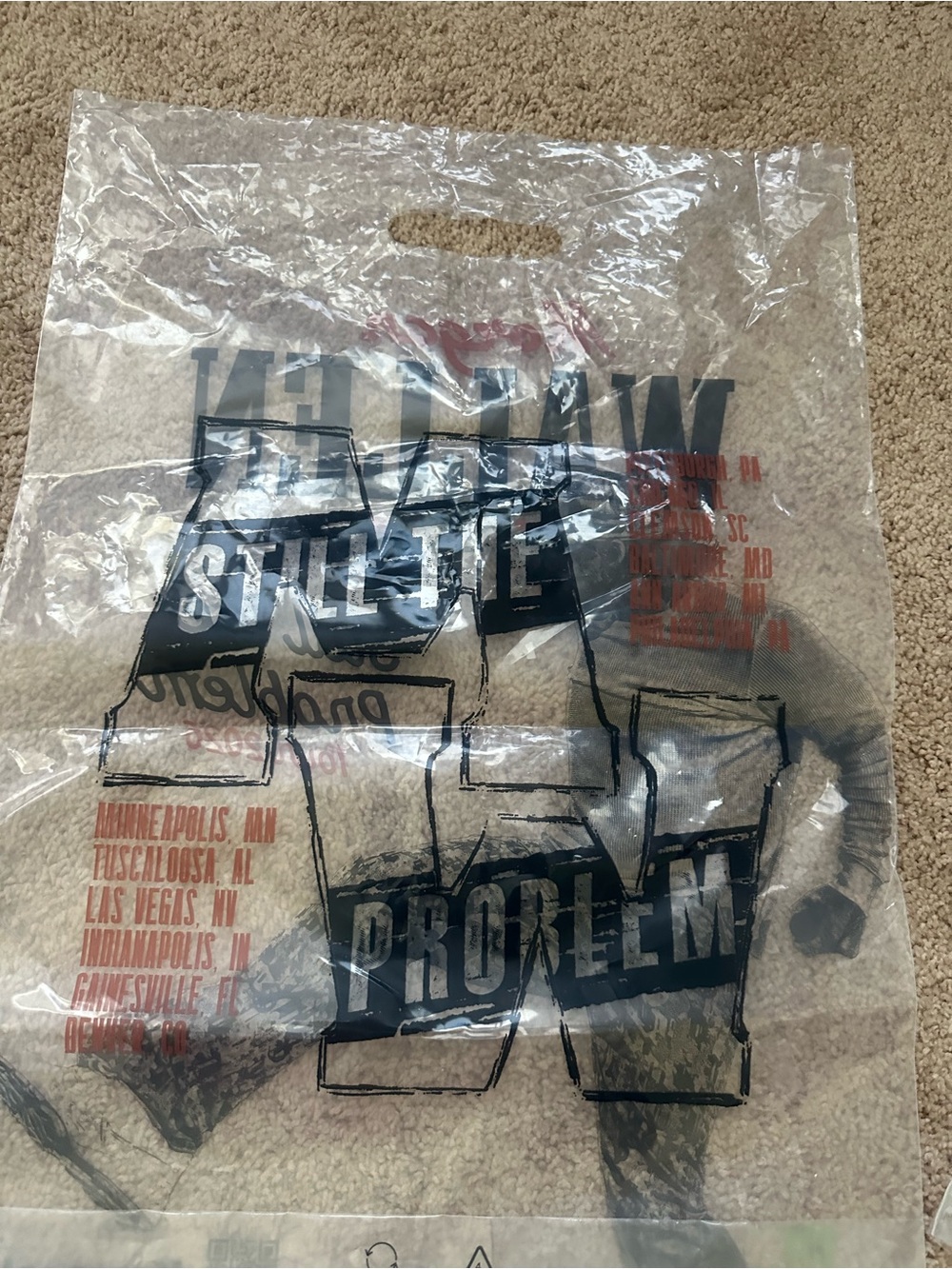 Morgan Wallen tour 2026 Clear Graphic Tote Bag with Black and Red Print